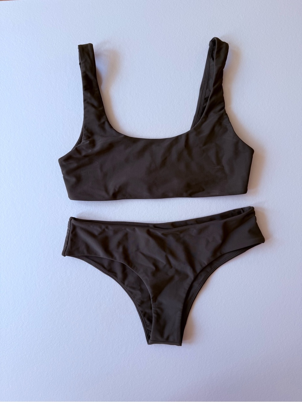Mikoh Minimal Scoop Neck Two-Piece Bikini - Olive Green